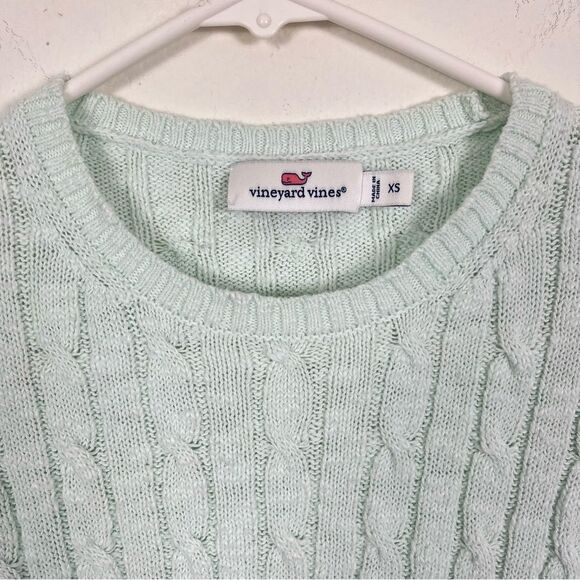 Vineyard Vine Knit Crew Neck Sweater- Mint Blue- Size XSmall - Picture 2 of 4